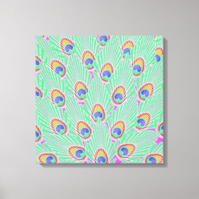 Abstrakt Peacock Feathers Canvastryck (Framsida)