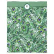 Abstrakt Peacock Feathers Mönster Monogram