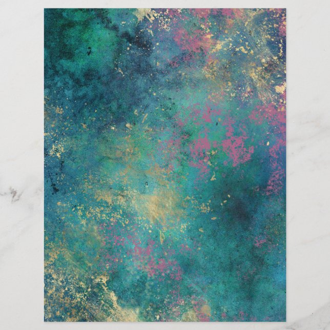Abstrakt Peacock Grunge Scrapbook Pappra Lakan (Baksida)