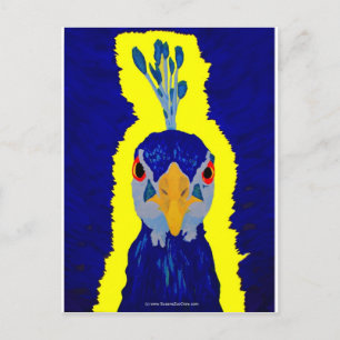 Abstrakt Peacock Head Vykort