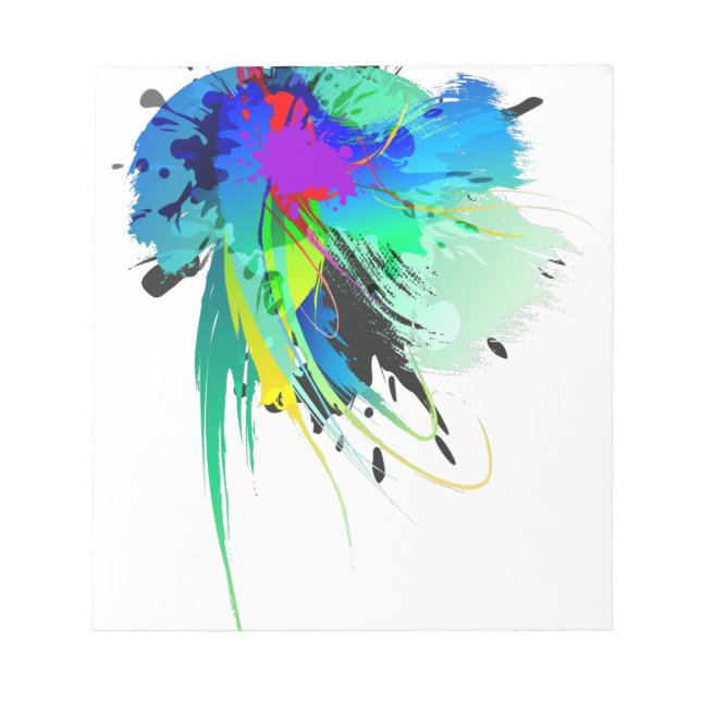 Abstrakt Peacock Paint Splatters Anteckningsblock (Framsida)