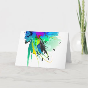Abstrakt Peacock Paint Splatters Kort