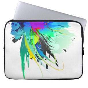 Abstrakt Peacock Paint Splatters Laptop Sleeve