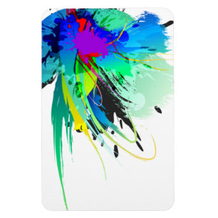 Abstrakt Peacock Paint Splatters Magnet