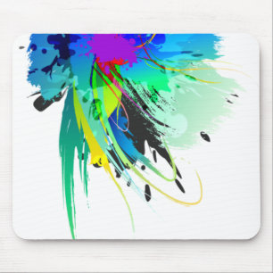 Abstrakt Peacock Paint Splatters Musmatta