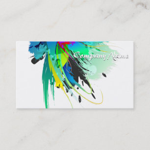 Abstrakt Peacock Paint Splatters Visitkort
