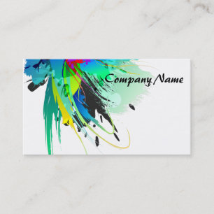 Abstrakt Peacock Paint Splatters Visitkort