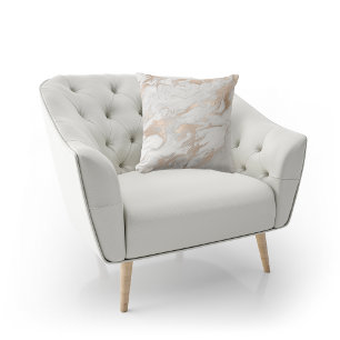 Abstrakt Pearly krämiga Glam marmorvitgrått Kudde
