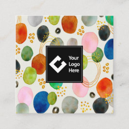 Abstrakt Pebble Guld Glitter Art Affärskort Fyrkantigt Visitkort