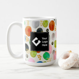 Abstrakt Pebble Guld Glitter Art + din Logotyp Kaffemugg