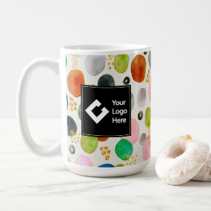 Abstrakt Pebble Guld Glitter Art + din Logotyp Kaffemugg