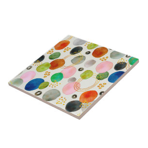 Abstrakt Pebble Guld Glitter Art Kakelplatta