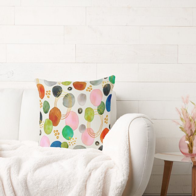 Abstrakt Pebble Guld Glitter Art Kudde (Soffa)