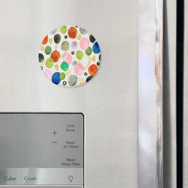 Abstrakt Pebble Guld Glitter Art Magnet (In Situ (Fridge))