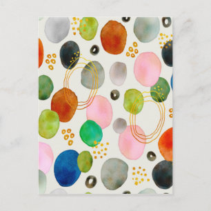 Abstrakt Pebble Guld Glitter Art Vykort