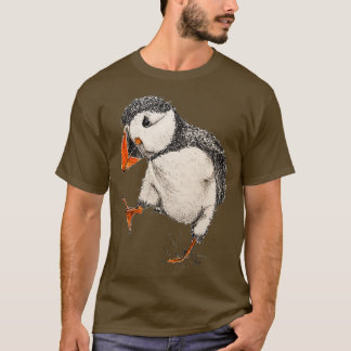 Abstrakt Pen och vattenfärgspennan Puffin T Shirt
