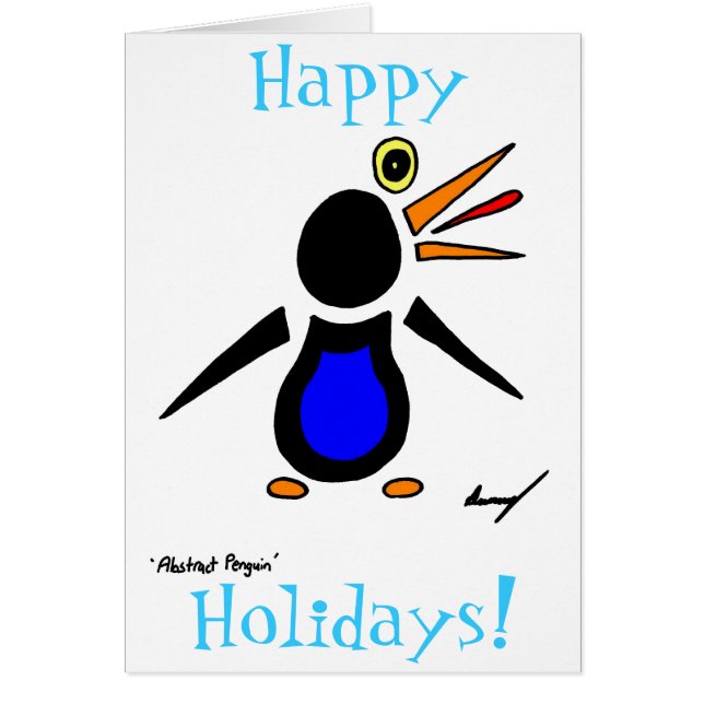 Abstrakt Penguin "Glad helg!" Kort (Framsidan)
