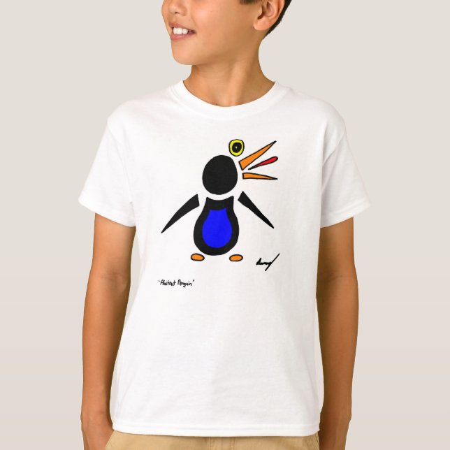 Abstrakt Penguin Kids Basic T-Shirt (Framsida)