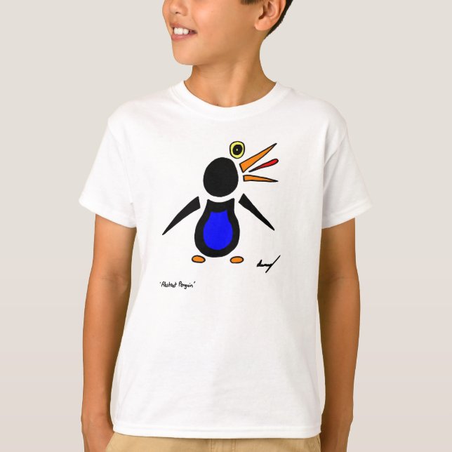 Abstrakt Penguin Kids Basic T-Shirt (Framsida)