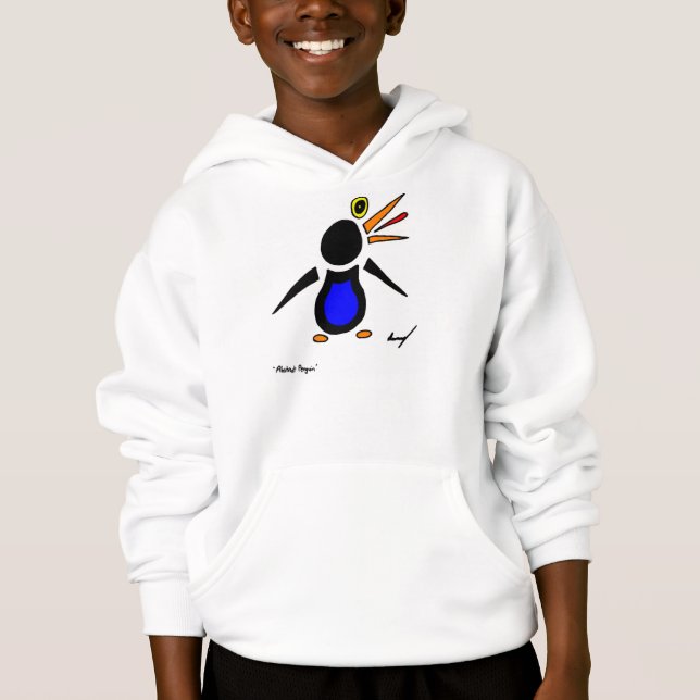 Abstrakt Penguin Kids Hooded Sweatshirt T-shirt (Framsida)
