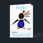 Abstrakt Penguin "Lycklig Hanukkah!"Kort Helgkort<br><div class="desc">Titta på funky och coola med den här fantastisk Abstrakt Penguin-designen! CUTE! Utformningen har mina ursprungliga penguinhanddragna pennor i abstrakt och bläck och digitalt färgad. Copyright 2012 från Sunny</div>