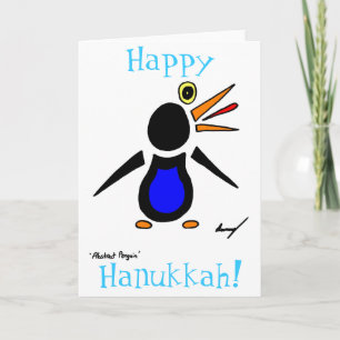 Abstrakt Penguin "Lycklig Hanukkah!"Kort Helgkort