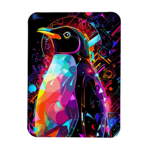 Abstrakt penguin med ljusa färger magnet