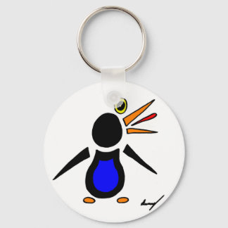 Abstrakt Penguin Round Keychain Nyckelring