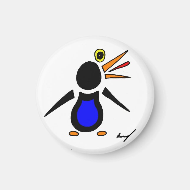 Abstrakt Penguin Round Magnet (Framsidan)