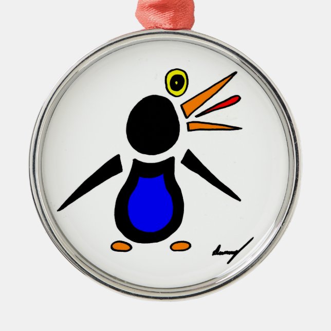 Abstrakt Penguin Round Ornament (Framsidan)