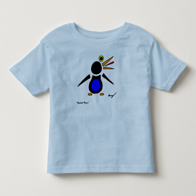 Abstrakt Penguin Småbarn Ringer T-Shirt (Framsida)