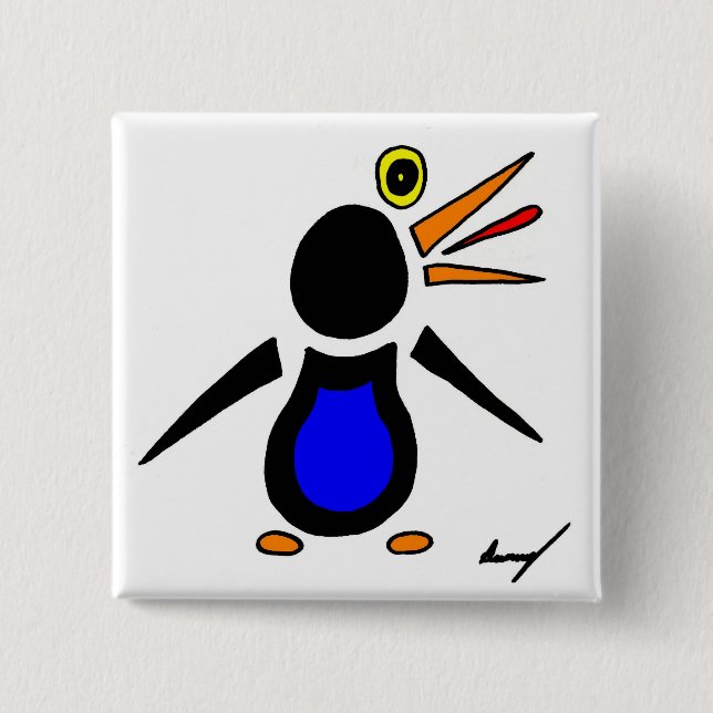 Abstrakt Penguin Square-knapp Knapp (Framsida)