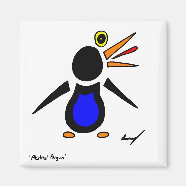 Abstrakt Penguin Square Magnet (Framsidan)