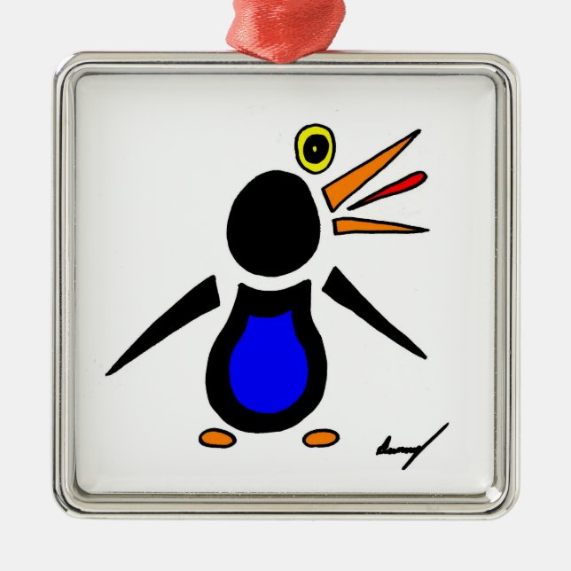 Abstrakt Penguin Square Ornament (Framsidan)
