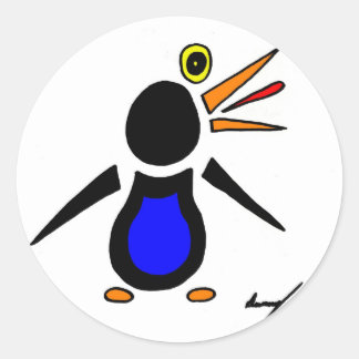 Abstrakt Penguin Stickers - uppsättning med 20 Runt Klistermärke