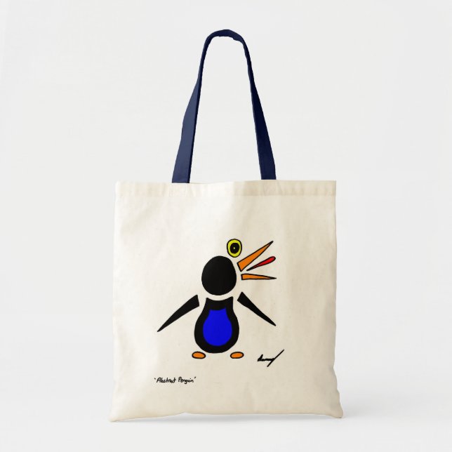 Abstrakt Penguin Tote Bag Tygkasse (Framsidan)
