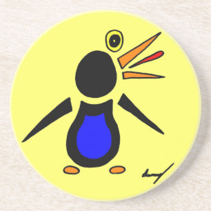 Abstrakt Penguin Underlägg - Gult Sandsten