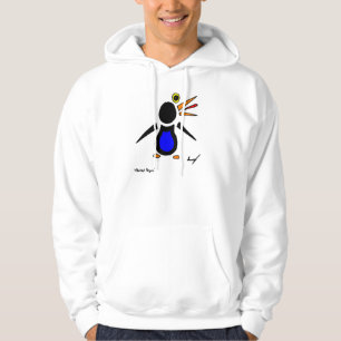 Abstrakt Penguin Vuxen Hooded Sweatshirt Med Luva