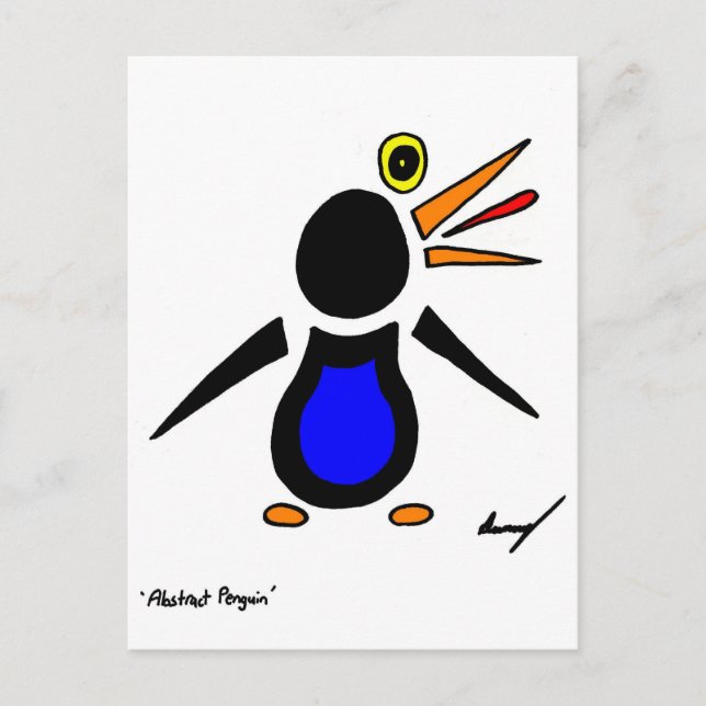 Abstrakt Penguin vykort (Framsida)