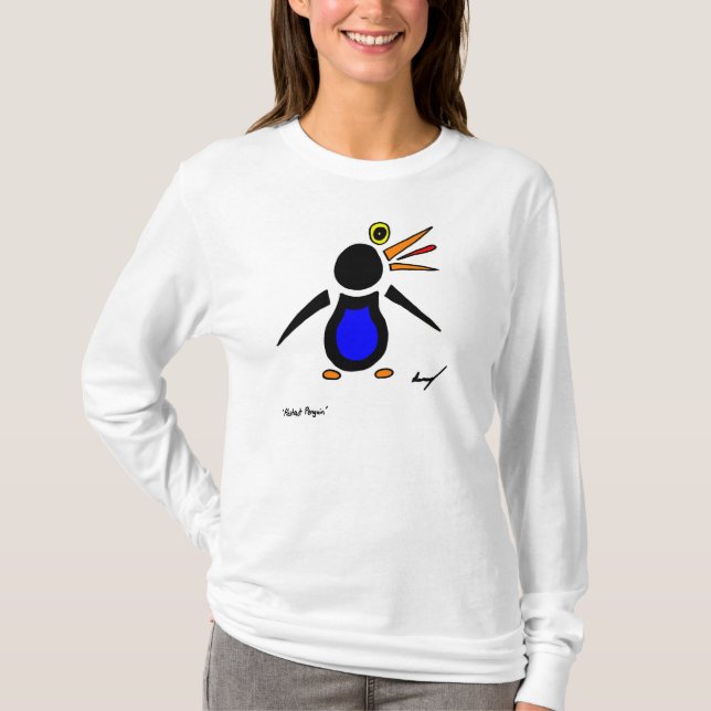 Abstrakt Penguin Womens Long-Sleeve T-Shirt (Framsida)