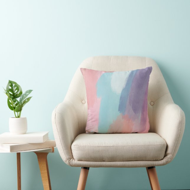 Abstrakt penseldrag design färgrik kudde (Stol)