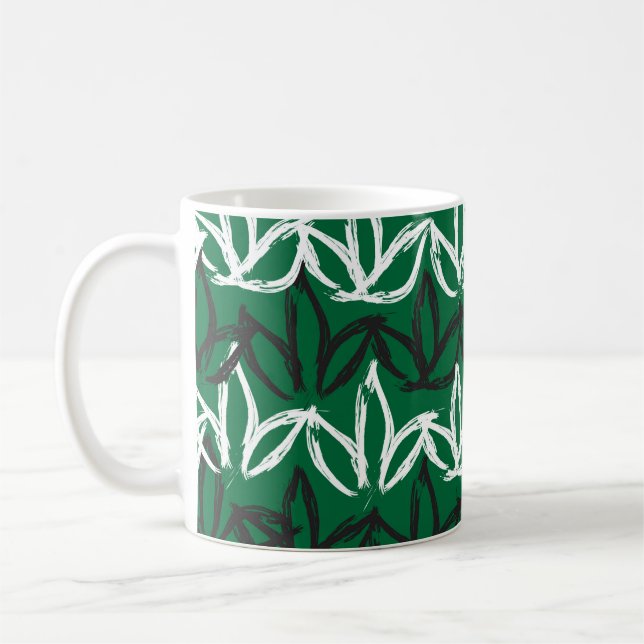 Abstrakt Penseldrag sömlösa Mönster, mönster Kaffemugg (Vänster)