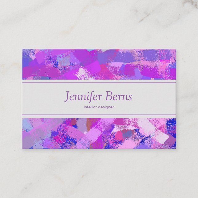 Abstrakt Penseldrag - text. Visitkort (Framsida)