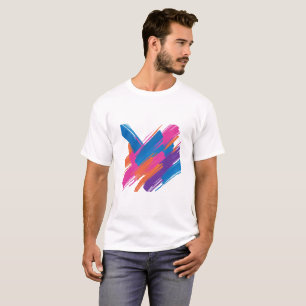 Abstrakt penseldragskonst med livfulla färger, inc t shirt