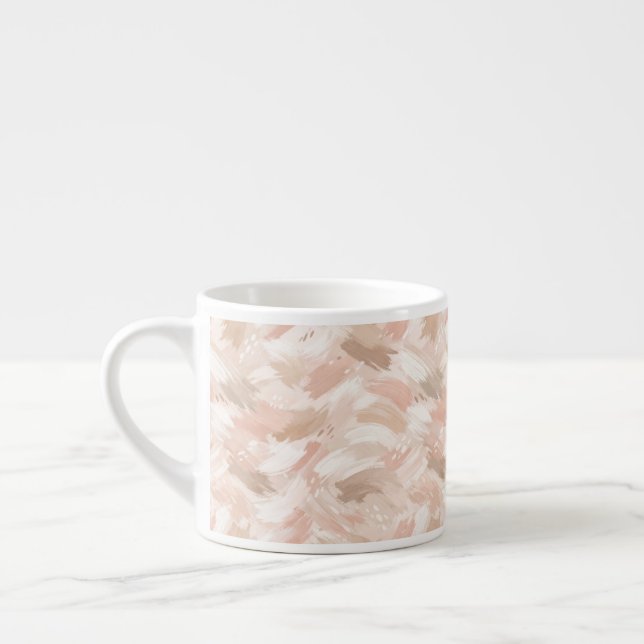 Abstrakt penseldragsmönster espressomugg (Vänster)