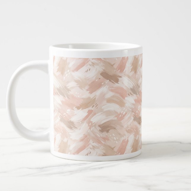 Abstrakt penseldragsmönster jumbo mugg (Vänster)