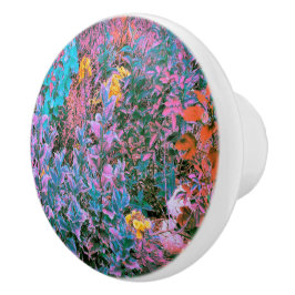 Abstrakt Persika, Rosa Grönt och Aqua Garden Folia Knopp