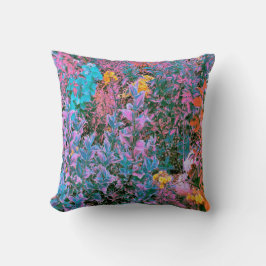 Abstrakt Persika, Rosa Grönt och Aqua Garden Folia Kudde