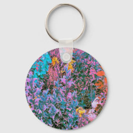 Abstrakt Persika, Rosa Grönt och Aqua Garden Folia Nyckelring