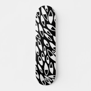 Abstrakt Petals - vit på svart Skateboard Bräda 20,5 Cm